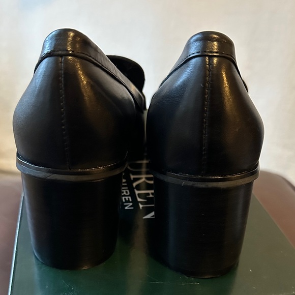 Ralph Lauren Black Leather Dalena Loafers - Picture 6 of 8
